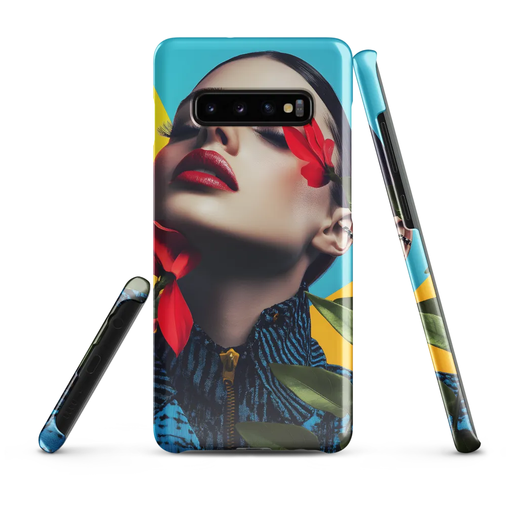 Floral Serenity: A Contemporary Portrait | Phone Case |  S10 Plus | Snap Case | Glossy