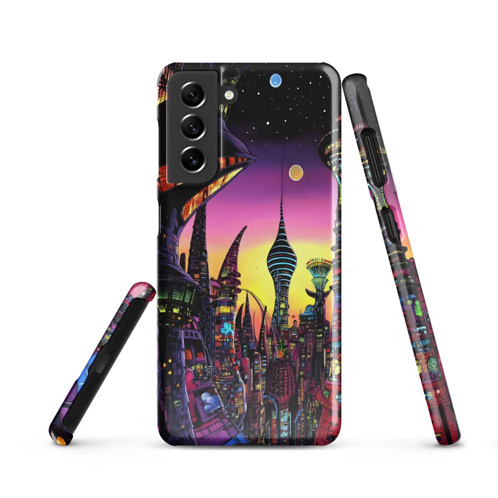 Futuristic Cityscape at Dusk | Phone Case |  S21 | Snap Case | Glossy