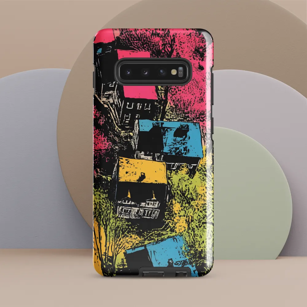 Whimsical Rooftops: A Colorful Landscape | Phone Case |  S10 Plus | Tough Case | Glossy