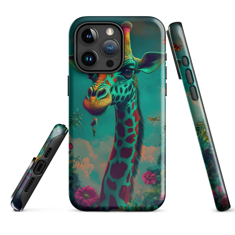Whimsical Giraffe Among Blossoms