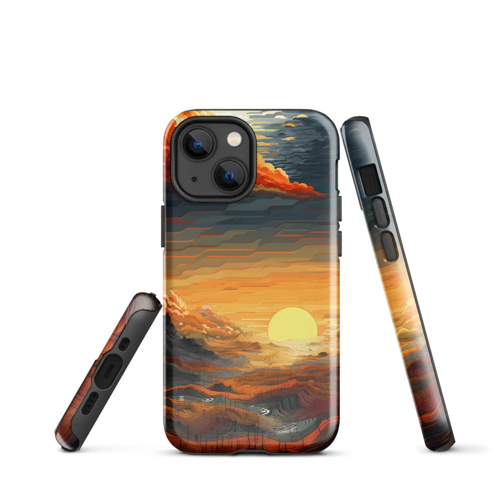 Ethereal Sunset: A Serene Landscape in Flowing Forms