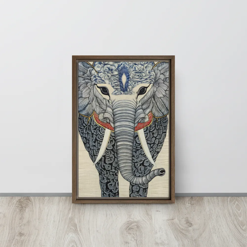 Majesty of the Elephant | Canvas with Brown Frame | 12″×18″