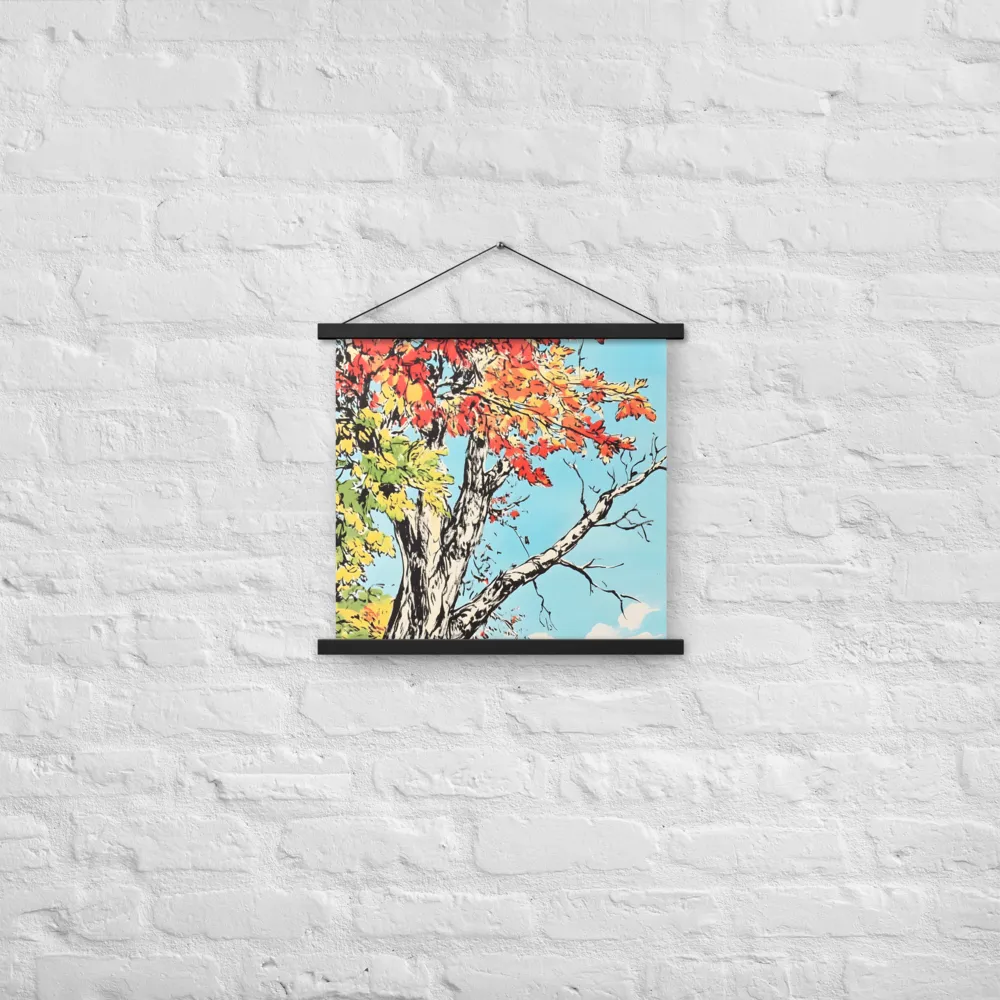 Autumn's Embrace | Poster With Black Wood Hanger | 18″×18″