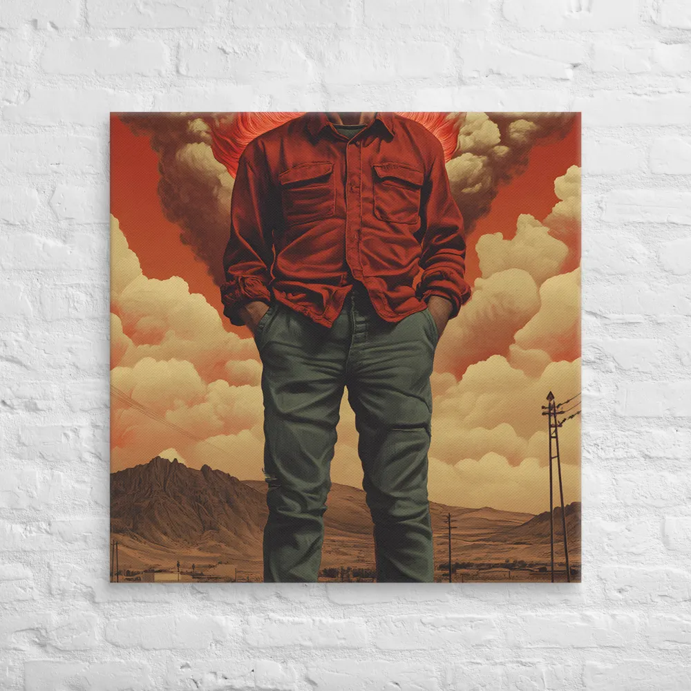 Defiant Spirit in a Surreal Landscape | Canvas | 32″×32″