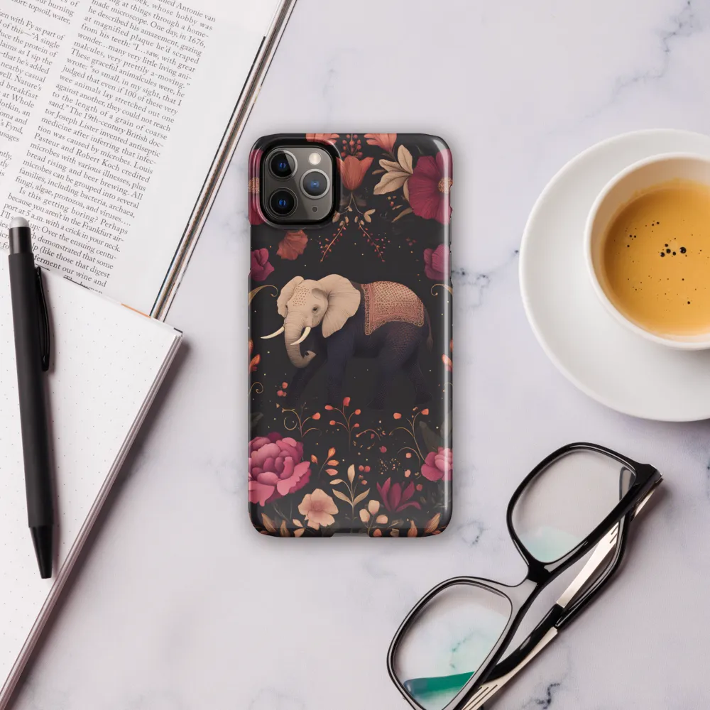 Whispers of the Wild: Elephants and Blooms | Phone Case |  11 Pro Max | Snap Case | Glossy