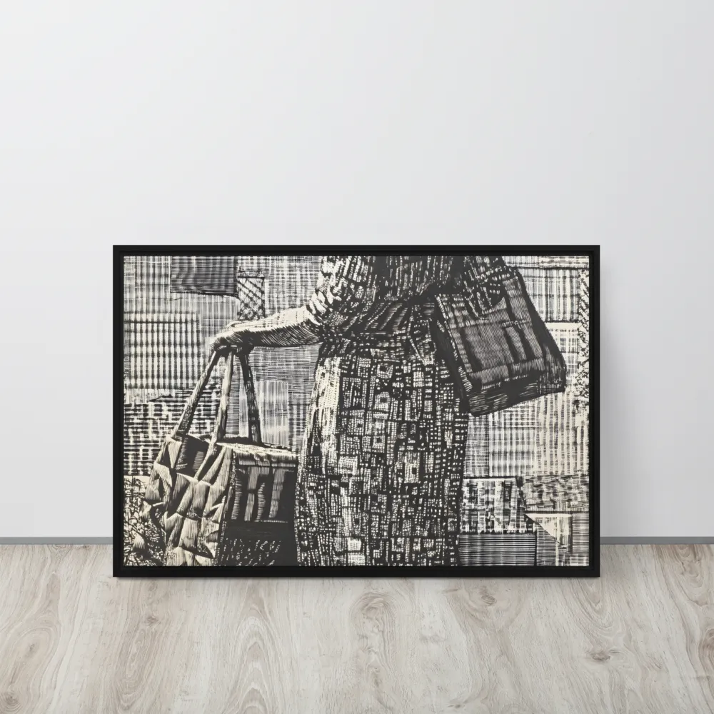 Urban Reflections: A Shopping Narrative | Canvas with Black Frame | 20″×30″
