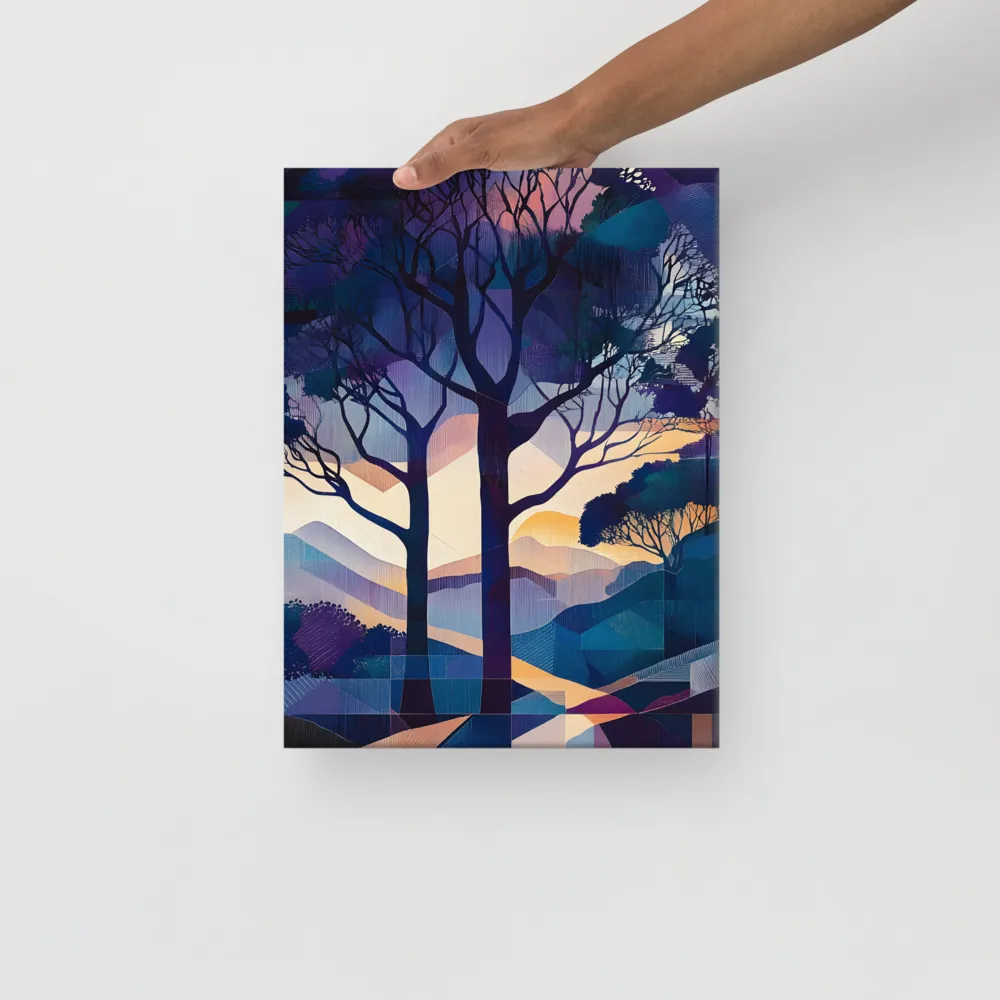 Tranquil Geometry: A Journey Through Color | Canvas | 12″×16″