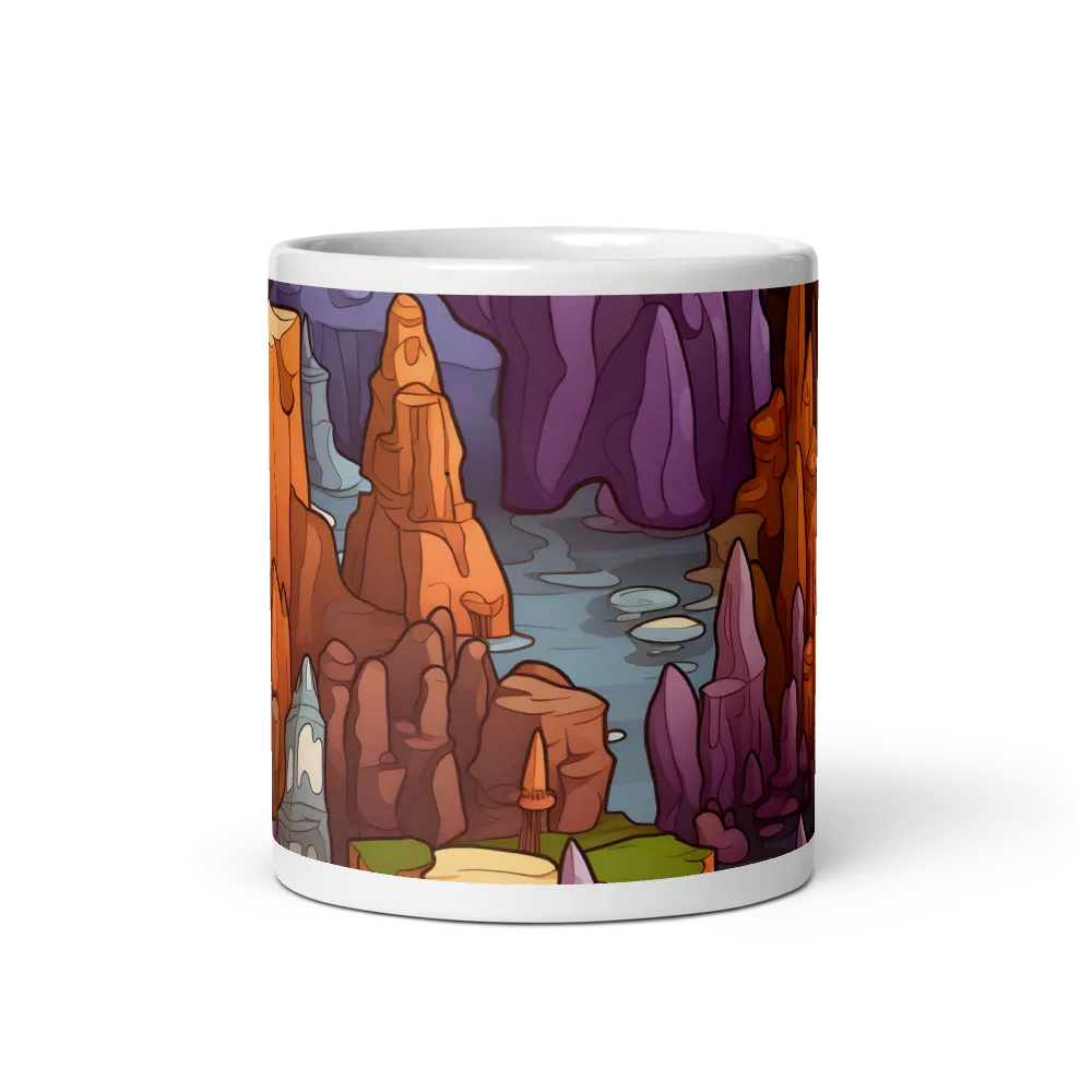 Vibrant Rockscape: A Digital Odyssey | Mug with White inside | 11 oz