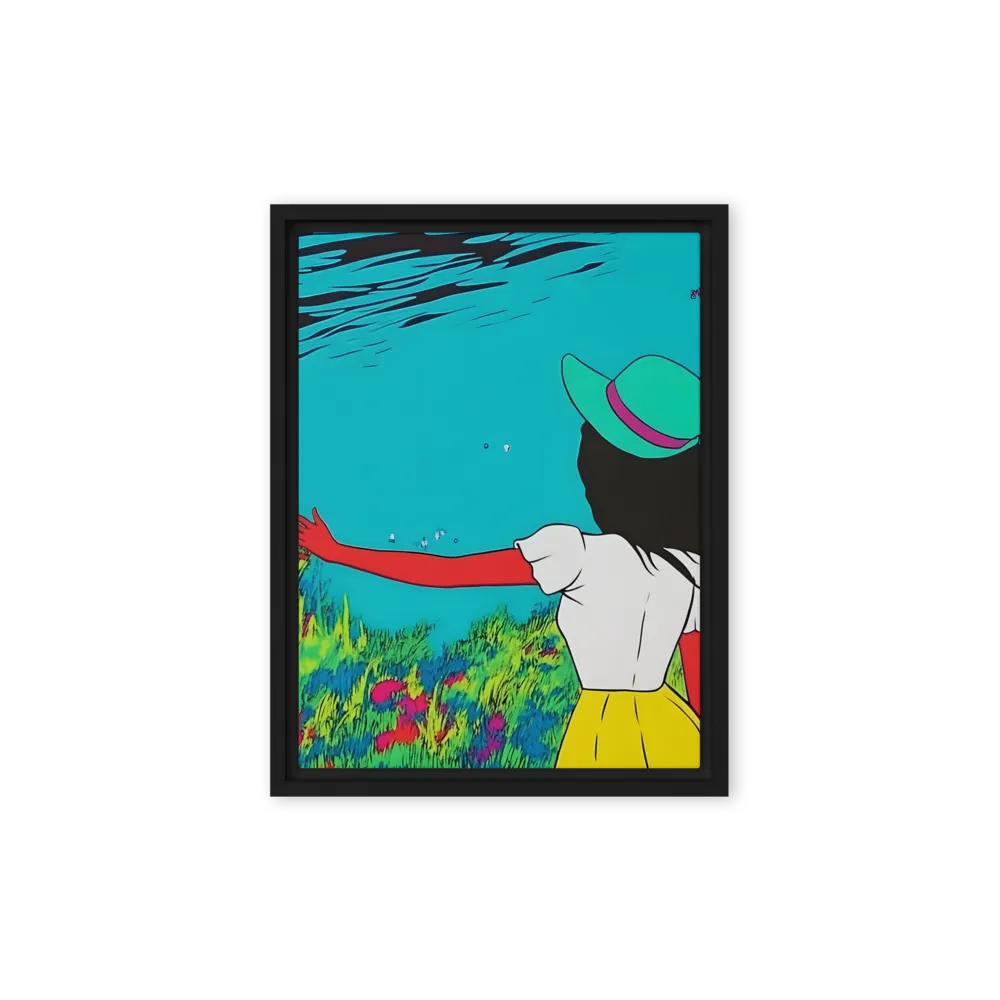 Whimsical Encounter | Canvas with Black Frame | 9″×12″