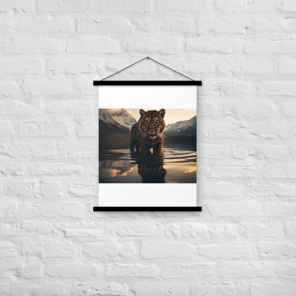 Majestic Reflection: The Tiger's Domain | Poster With Black Wood Hanger | 18″×24″