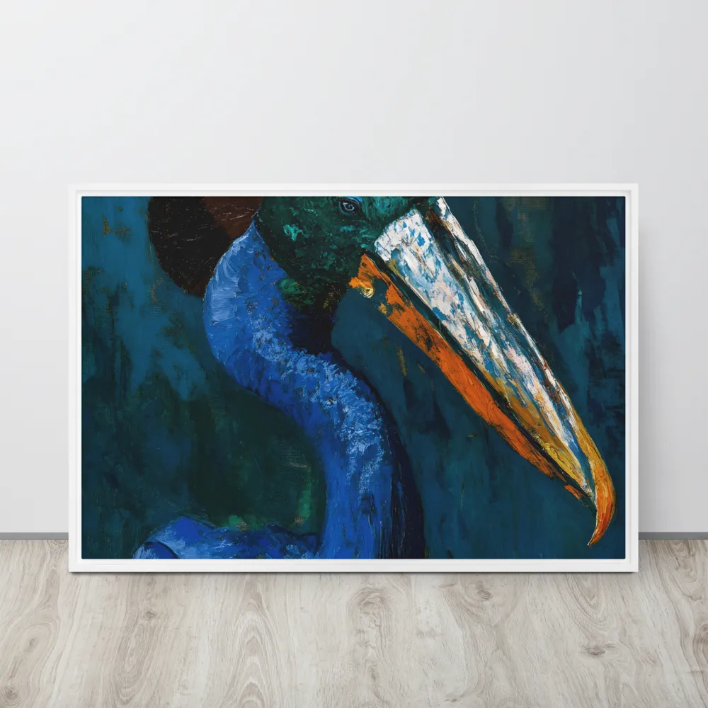 Majestic Absurdity: The Hat-Wearing Bird | Canvas with White Frame | 24″×36″