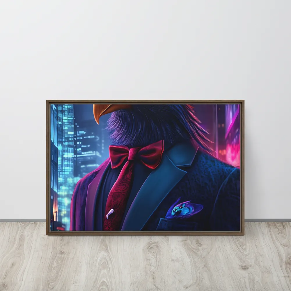 The Dapper Avian | Canvas with Brown Frame | 20″×30″