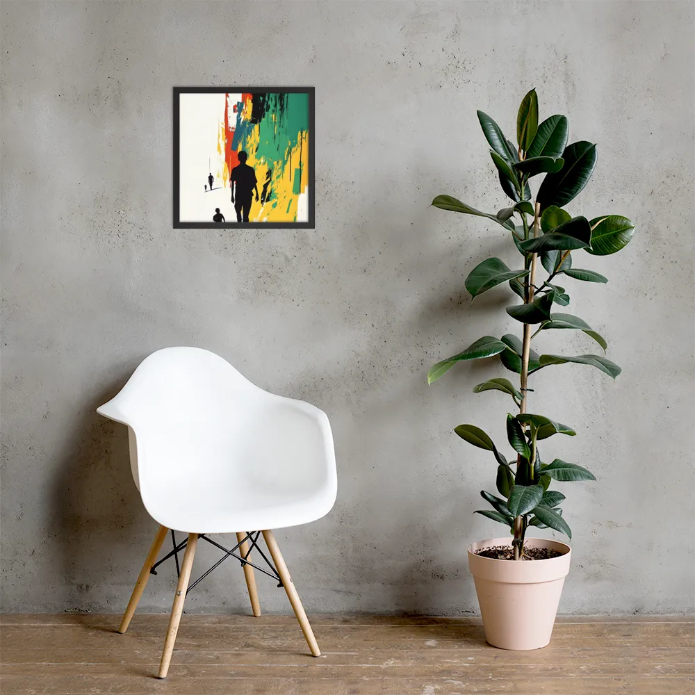 Journey of Silhouettes | Poster with Black Frame | 16″×16″