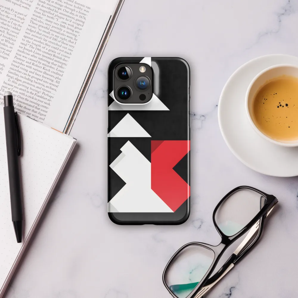 Geometric Symphony in Contrast | Phone Case |  15 Pro Max | Snap Case | Glossy