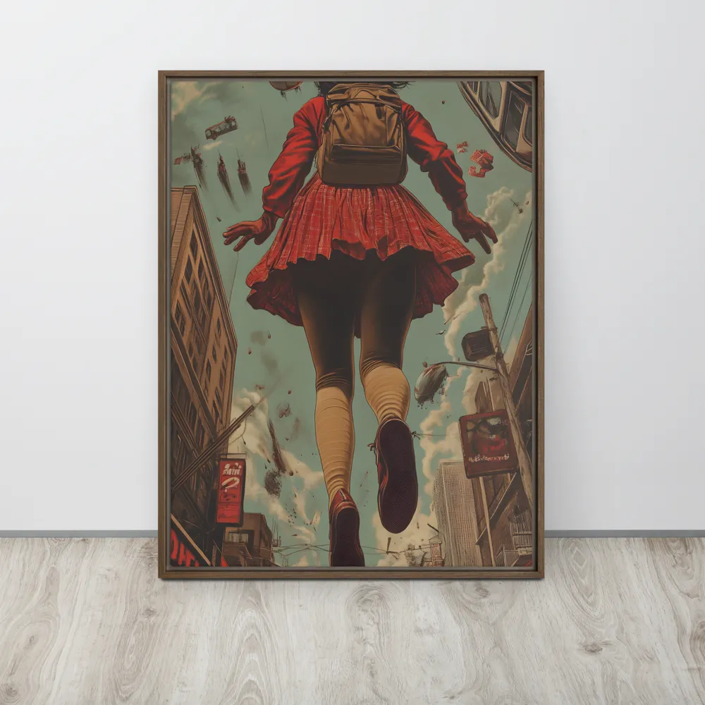 Flight of the Urban Dreamer | Canvas with Brown Frame | 24″×32″