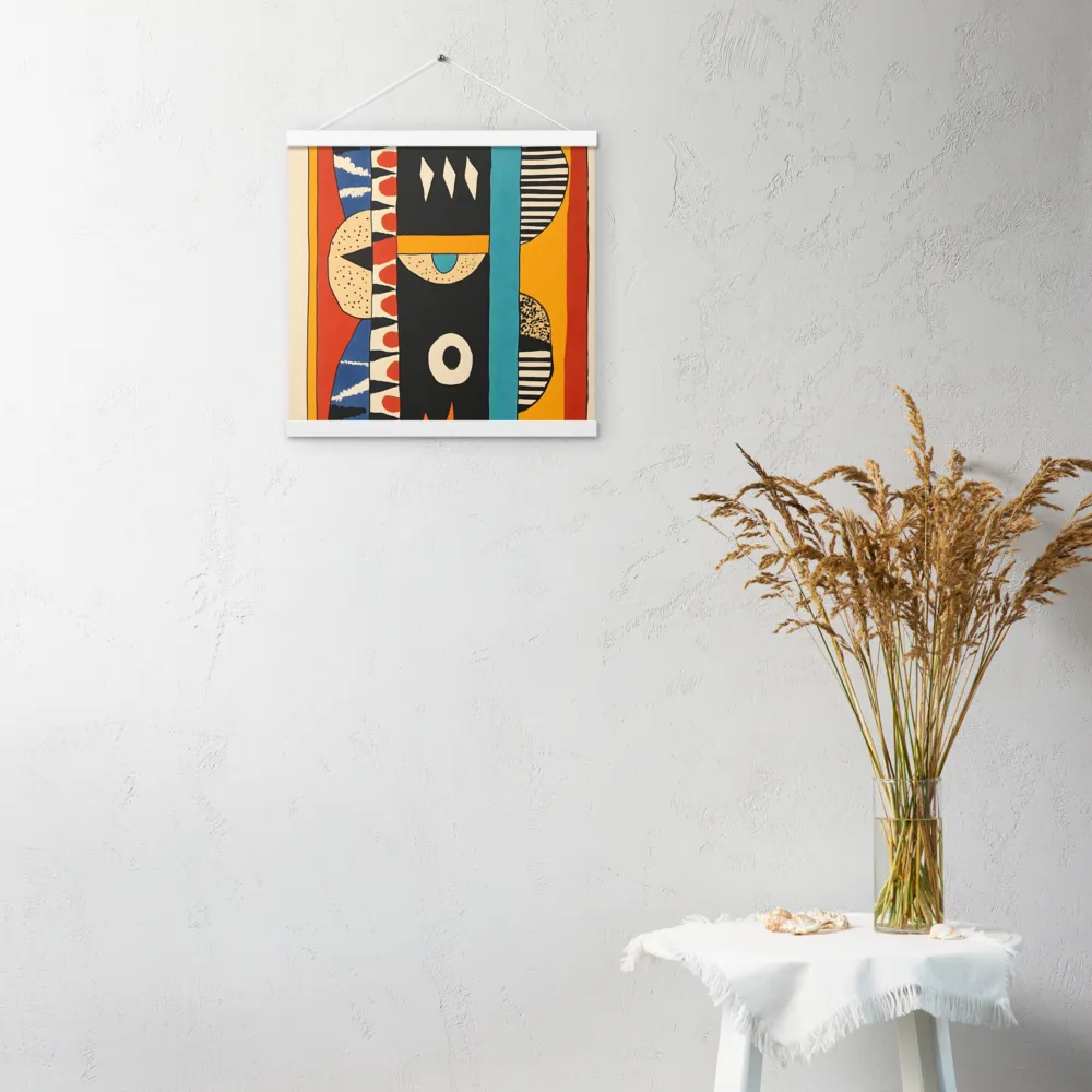 Playful Geometry: A Modern Abstract Exploration | Poster With White Wood Hanger | 16″×16″