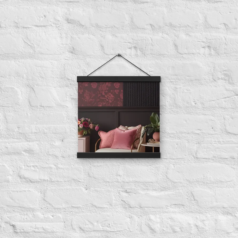 Elegance in Contrast: A Modern Interior Design | Poster With Black Wood Hanger | 12″×12″