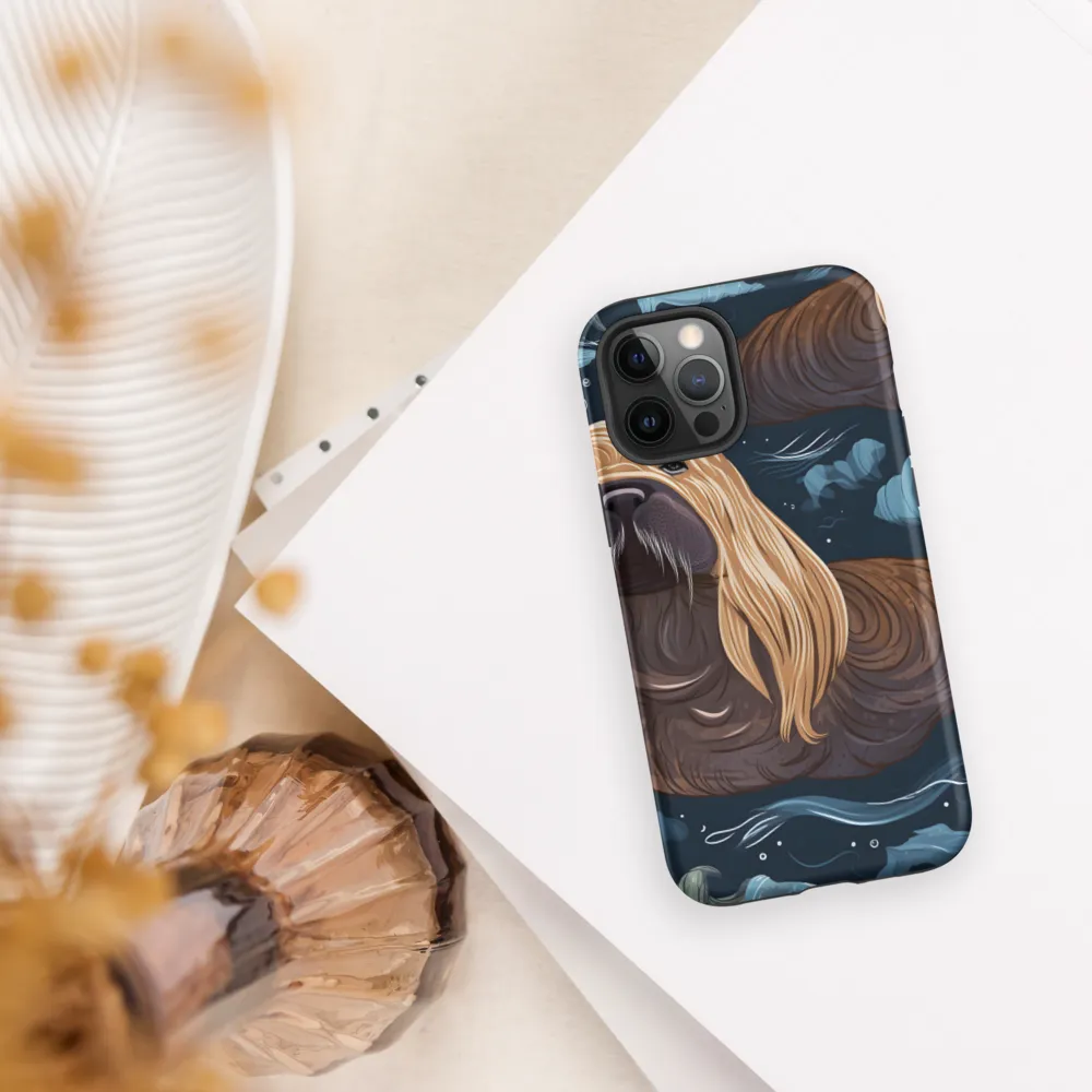 Whimsical Walruses in Deep Blue
