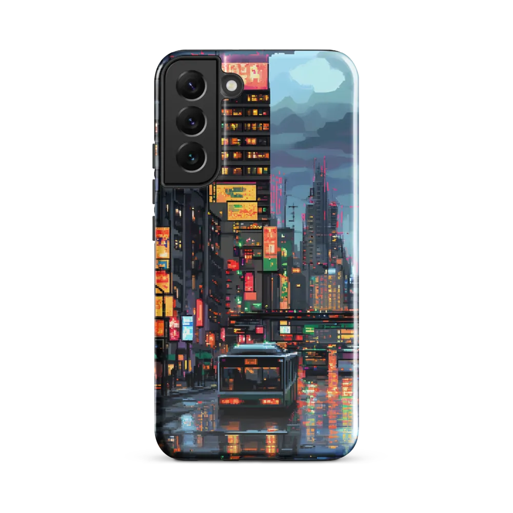 Neon Dreams: A Pixelated Urban Night | Phone Case |  S22 Plus | Tough Case | Glossy