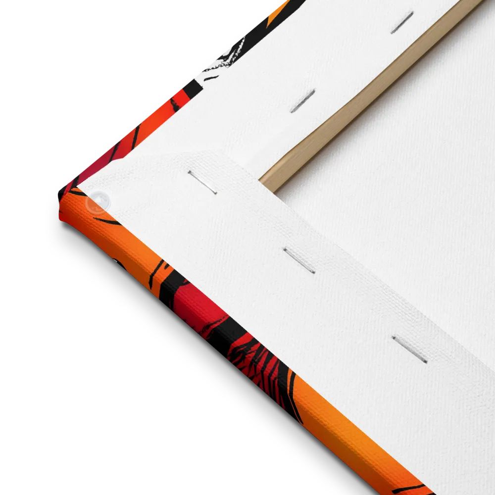 Dynamic Geometry of Red and Orange | Thin Canvas | 12″×16″