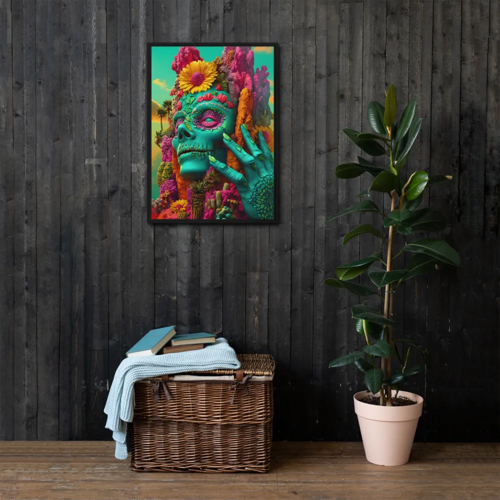 Ethereal Skull Garden | Canvas with Black Frame | 20″×28″