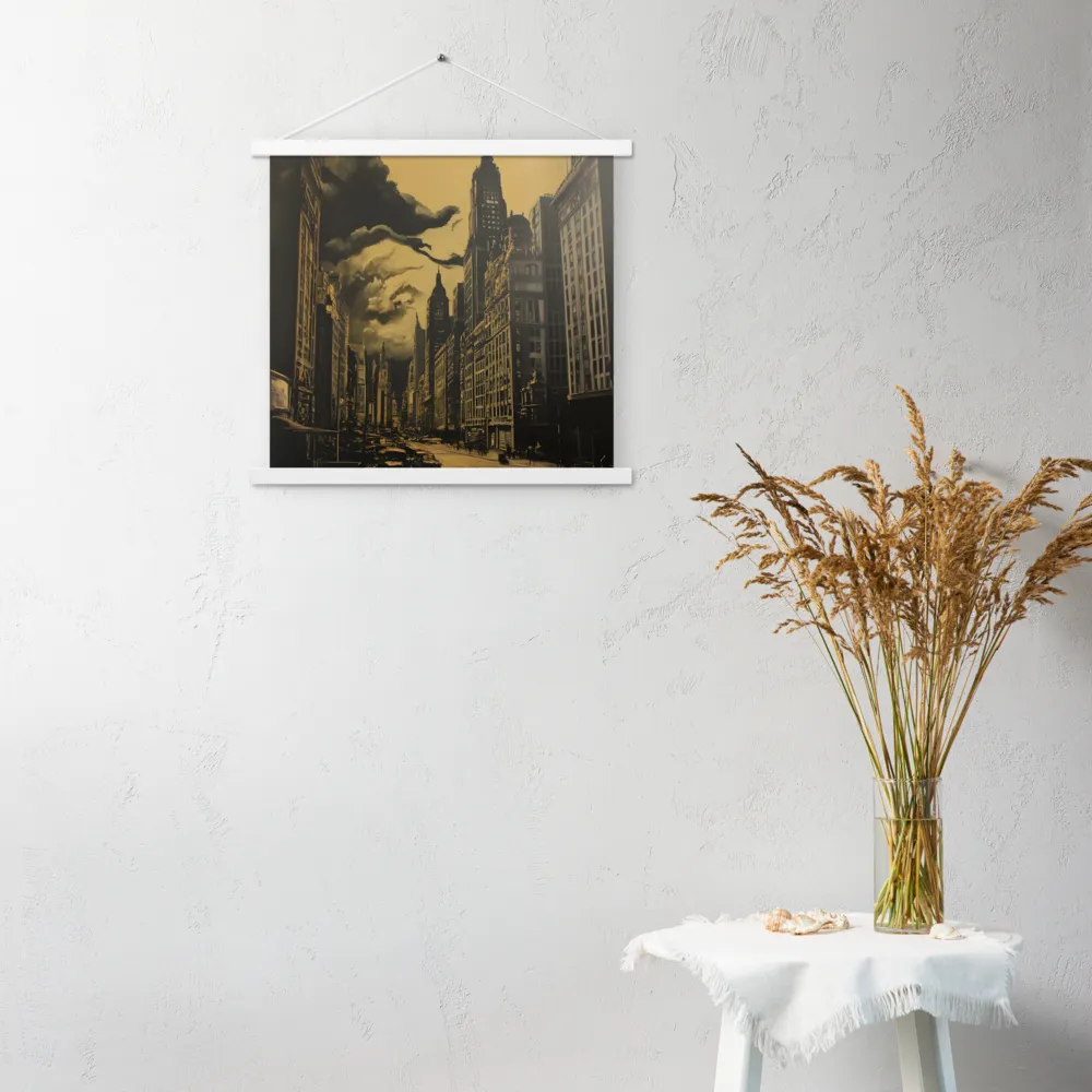Echoes of a Forgotten Skyline | Poster With White Wood Hanger | 18″×18″
