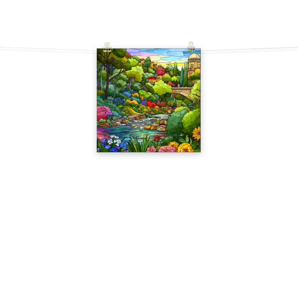 Riverside Garden 
 Poster | 18″x 18″