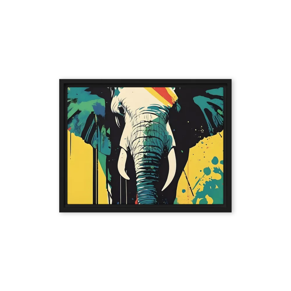 Elegance of the Wild: A Colorful Harmony | Canvas with Black Frame | 12″×16″