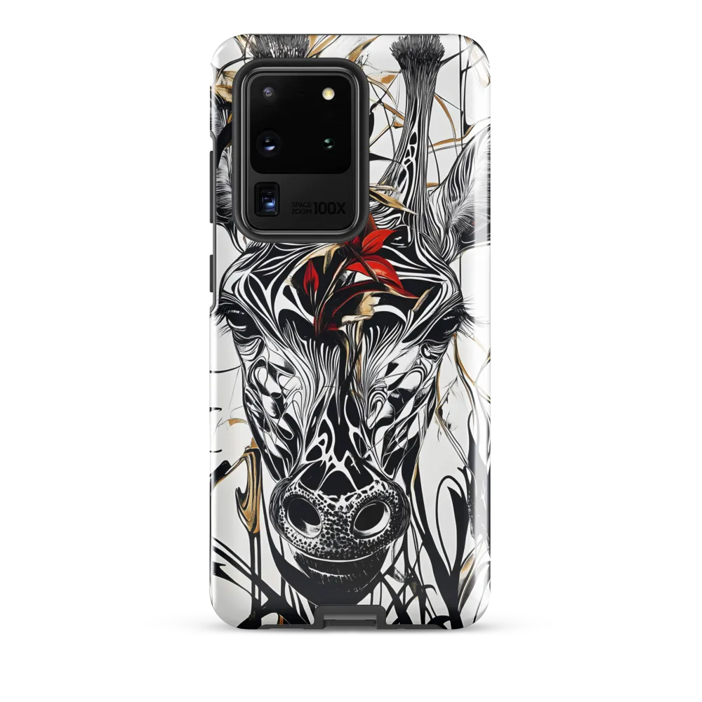 Floral Elegance: The Giraffe's Portrait