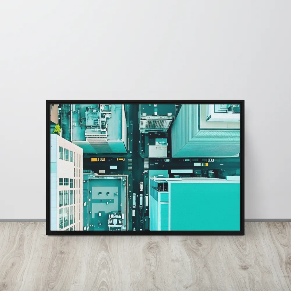 Urban Geometry: Aerial Perspective | Canvas with Black Frame | 20″×30″