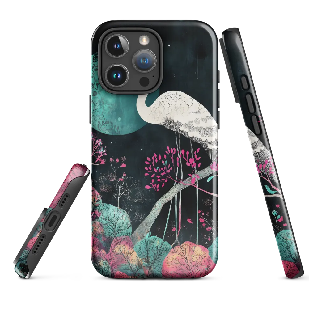 Ethereal Presence: Heron in a Floral Dreamscape