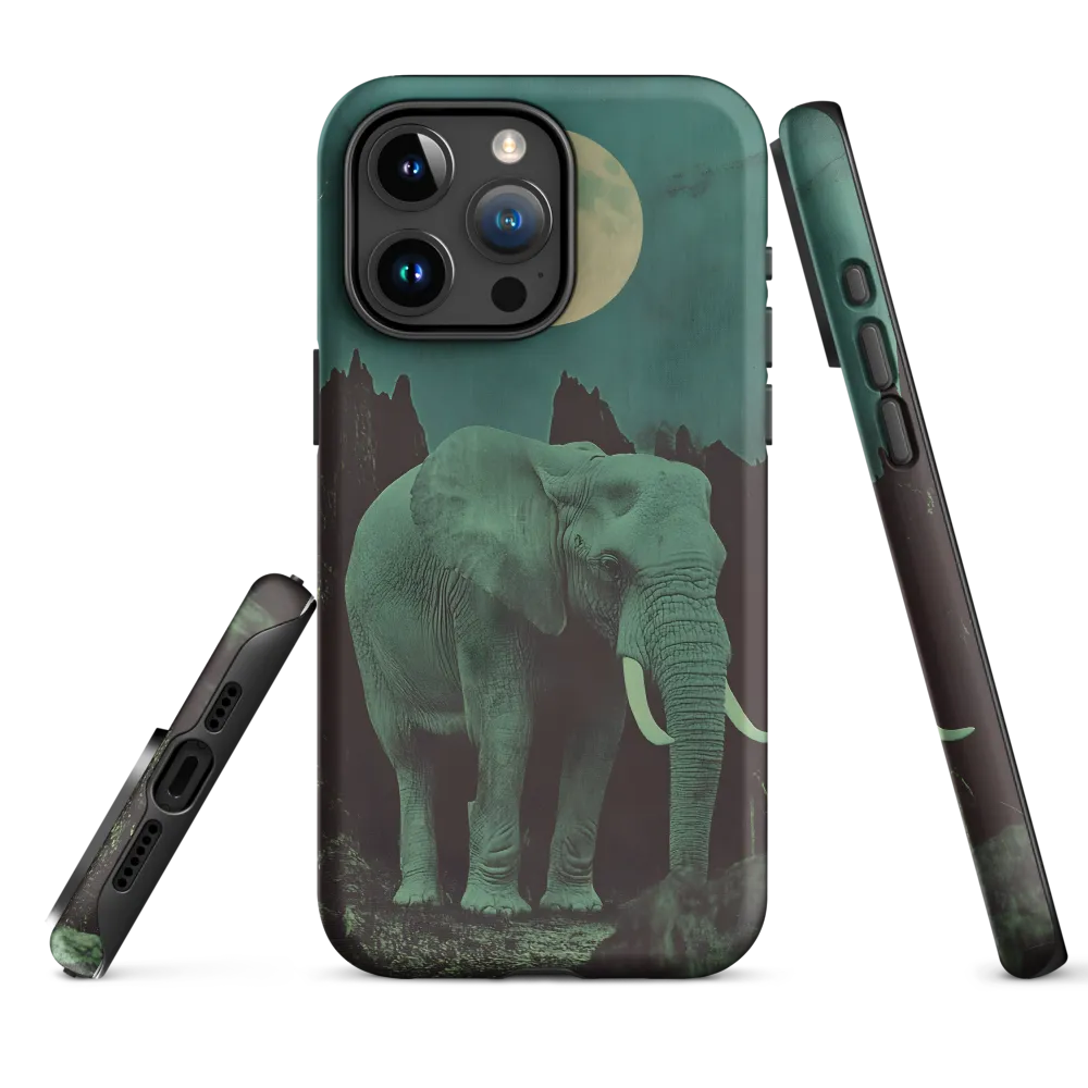 Ethereal Presence: Elephant Under a Full Moon