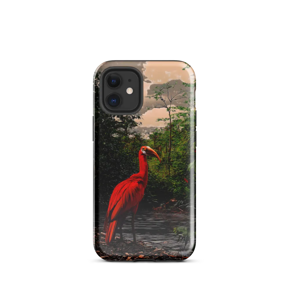 Crimson Ibis at the Water's Edge