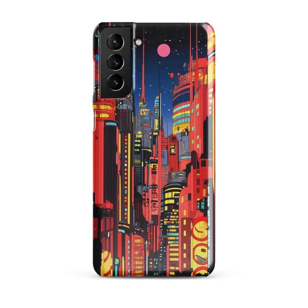 Neon Dreams: A Cyberpunk Cityscape | Phone Case |  S21 Plus | Snap Case | Glossy