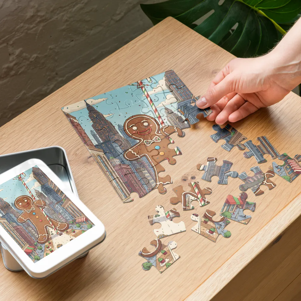 Gingerbread Giant 
 Jigsaw Puzzle in Tin Box