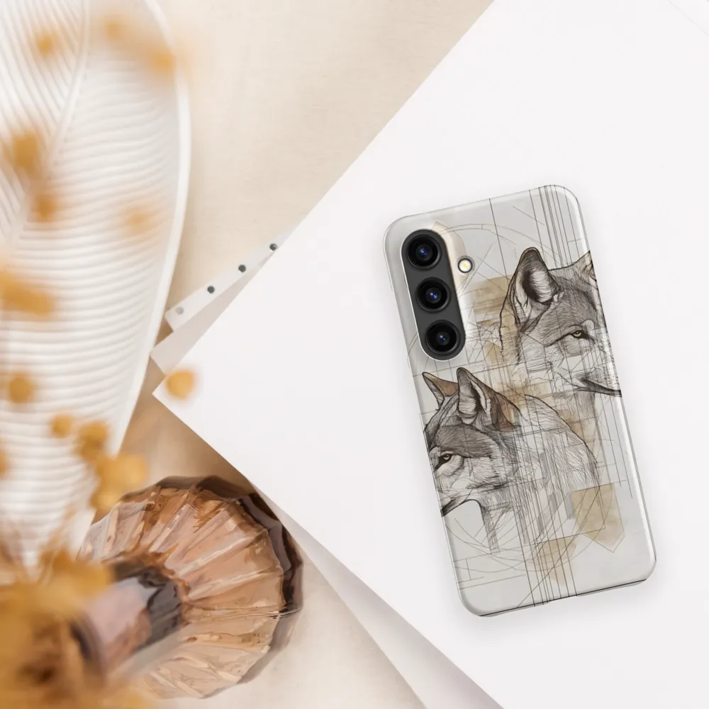 Geometric Harmony: The Essence of Wolves | Phone Case |  S24 | Snap Case | Matte