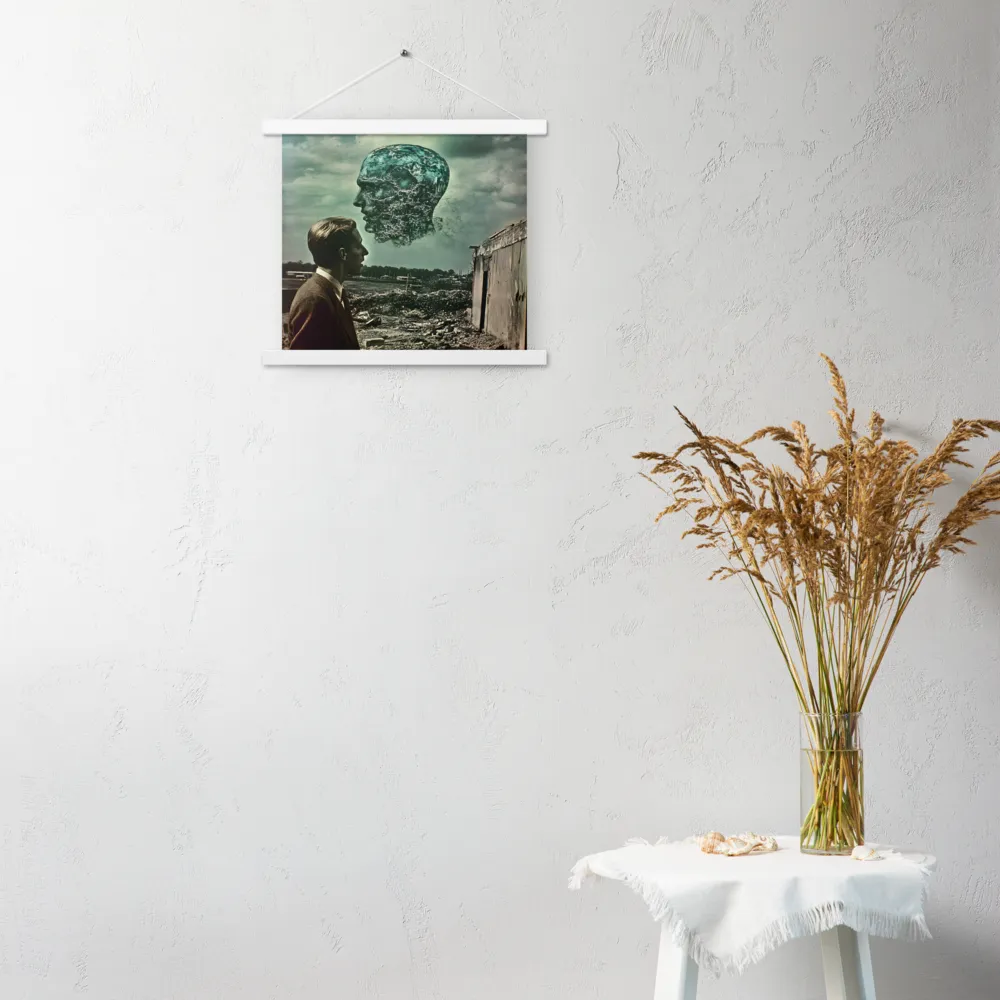 Ethereal Reflections: Identity in a Fragmented World | Poster With White Wood Hanger | 14″×14″