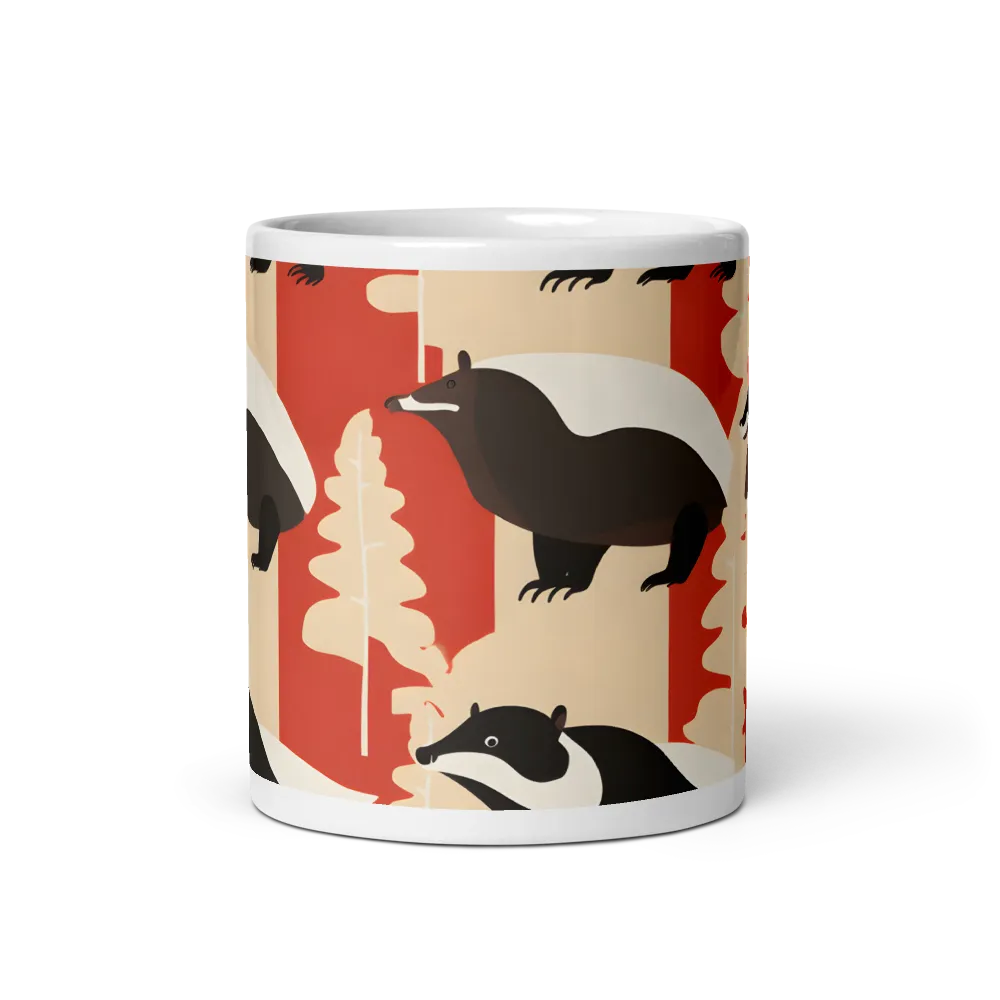 Wildlife Pattern: The Badger Tale | Mug with White inside | 11 oz