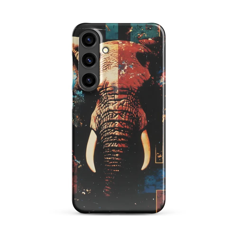 Split Portrait: Elephant in Red and Teal