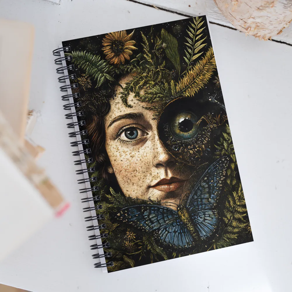 Nature's Embrace: A Surreal Portrait | Spiral Notebook