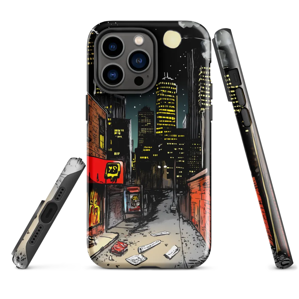 Nocturnal Cityscape: The Hidden Alley | Phone Case |  14 Pro Max | Tough Case | Glossy