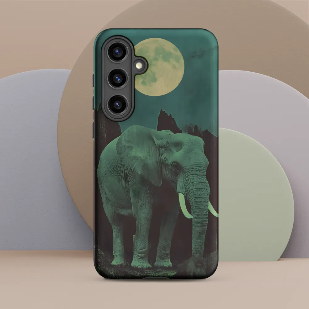 Ethereal Presence: Elephant Under a Full Moon