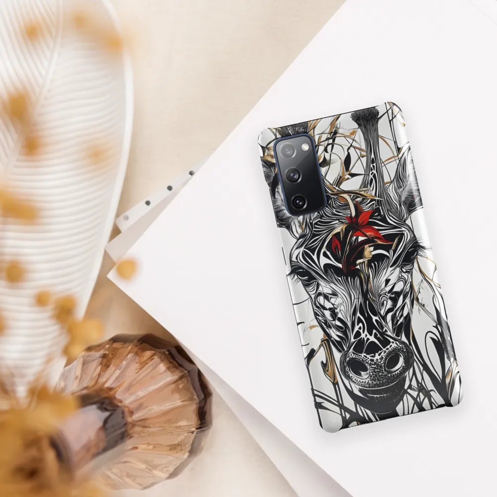 Floral Elegance: The Giraffe's Portrait