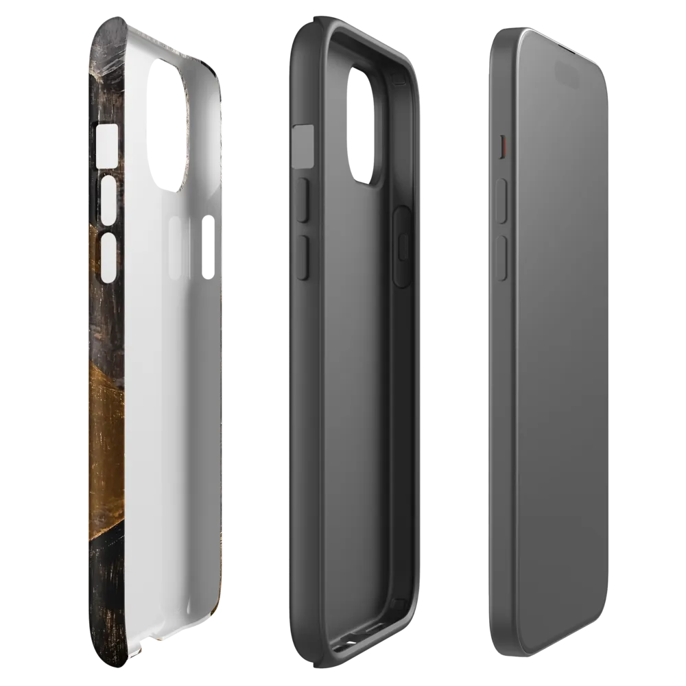 Geometric Harmony in Gold and Black | Phone Case |  15 Plus | Tough Case | Matte