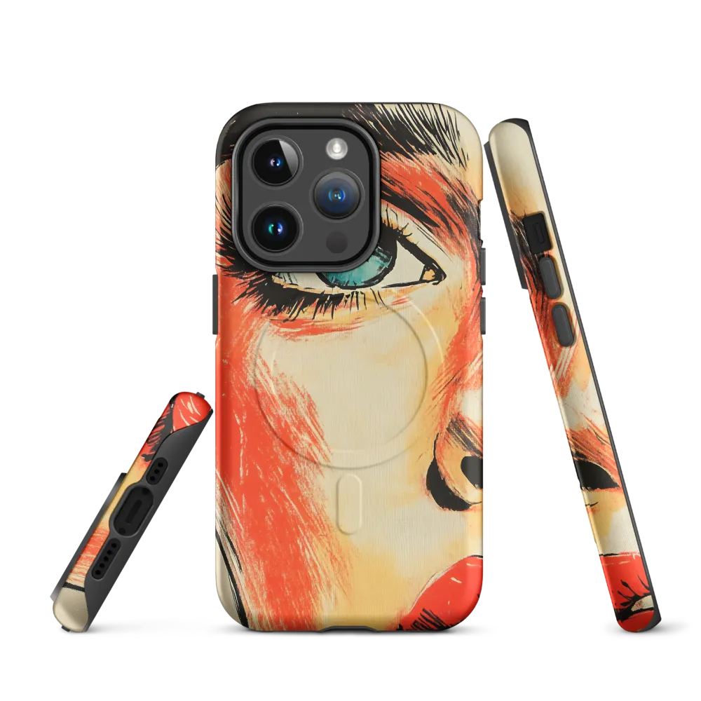 Intense Gaze: A Pop Art Portrait | Phone Case |  14 Pro | MagSafe® Tough Case | Matte