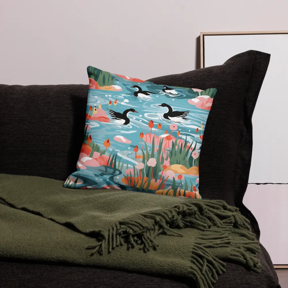 Serenity in Aquatic Harmony | Pillow Case | 18″×18″