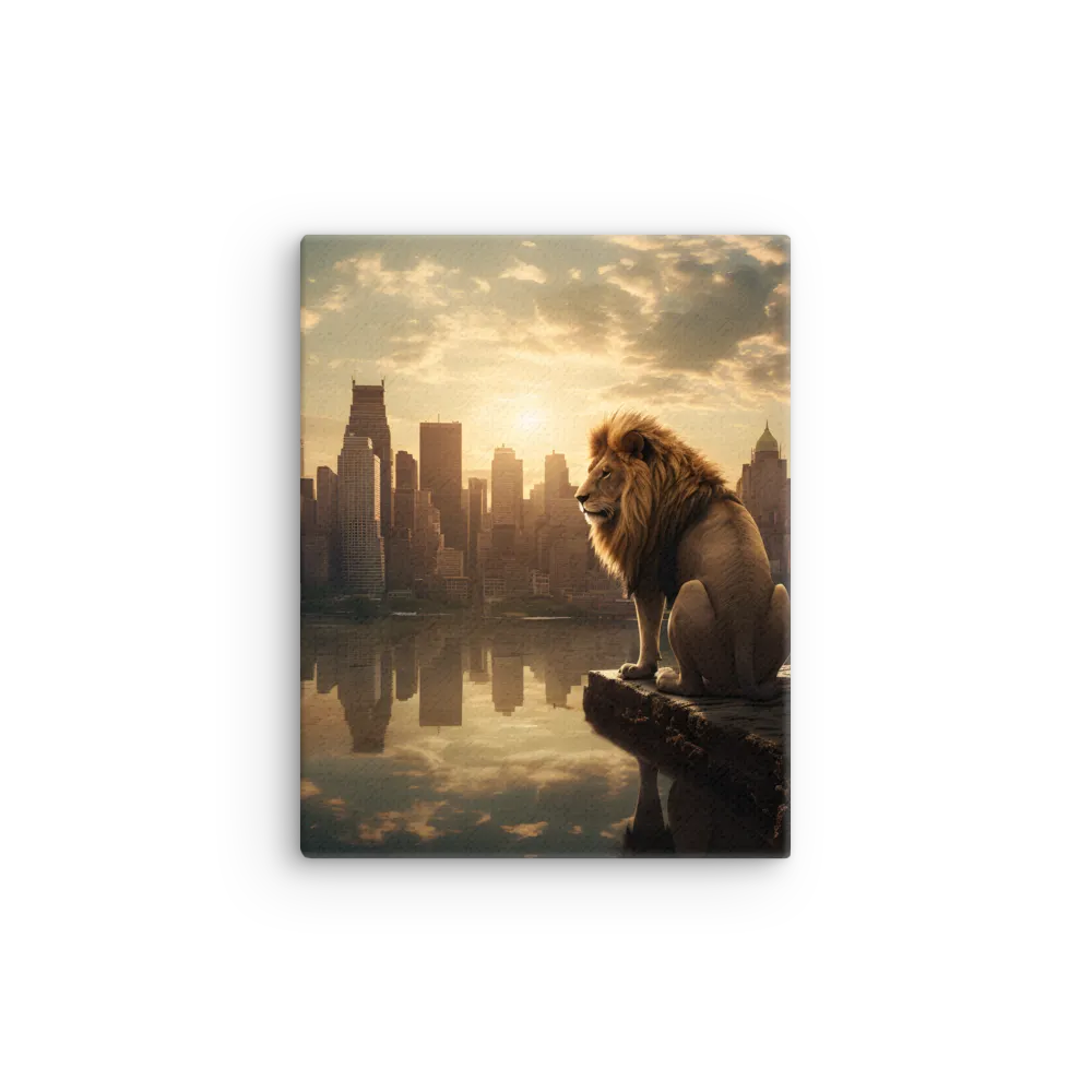 The Lion's Gaze Over the Urban Symphony