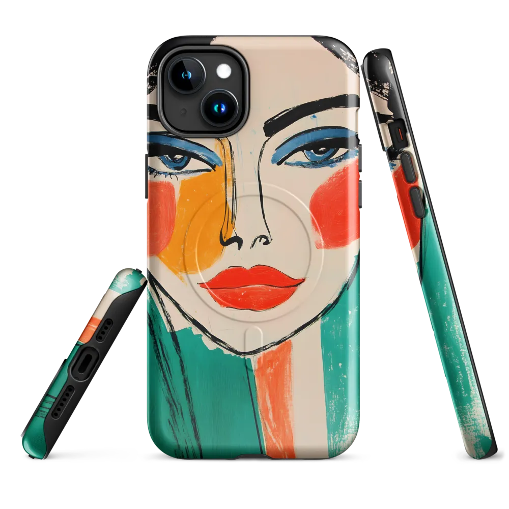 Vivid Portrait of a Modern Muse | Phone Case |  15 Plus | MagSafe® Tough Case | Glossy