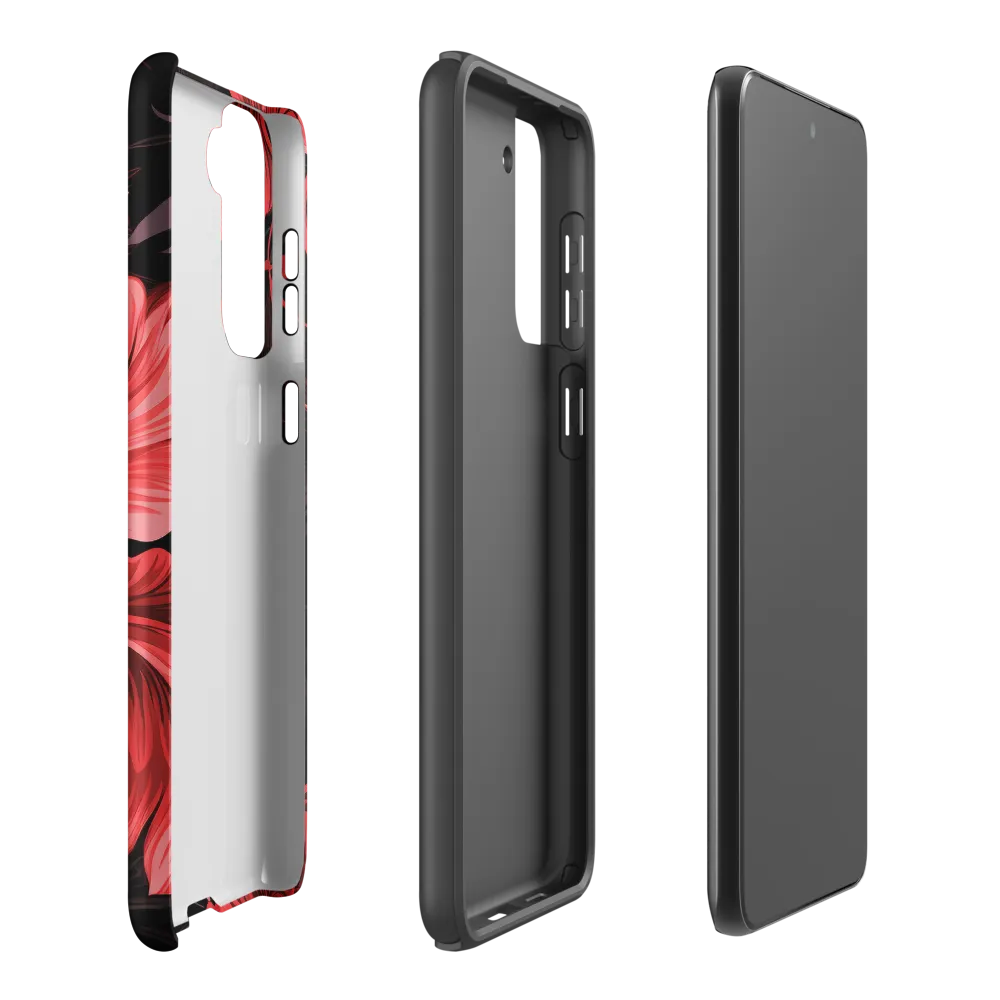 Tropical Elegance in Red | Phone Case |  S21 Plus | Tough Case | Matte