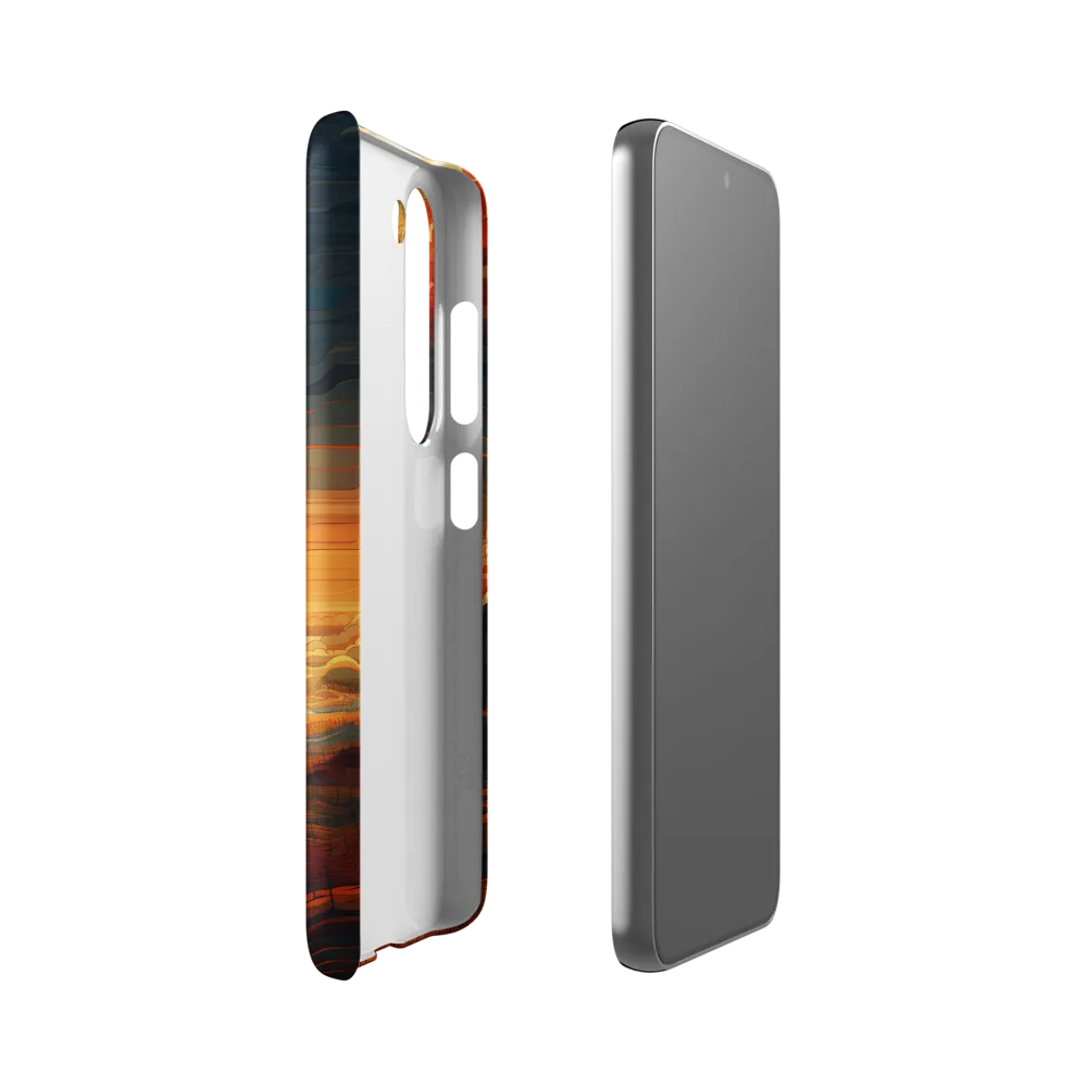 Ethereal Sunset: A Serene Landscape in Flowing Forms